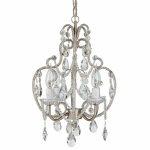 Alida 4-Light Crystal Chandelier with Hooks