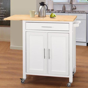 Vina Kitchen Island with Wood Top