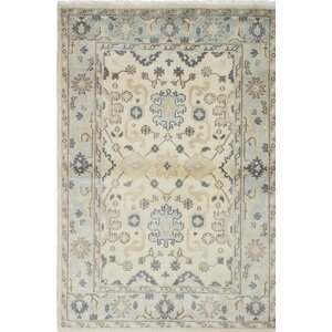 One-of-a-Kind Royal Ushak Hand-Knotted Beige Area Rug