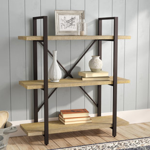 Rustic Bookcases Bookshelves You Ll Love Wayfair Carmine Three Level Etagere Bookcase