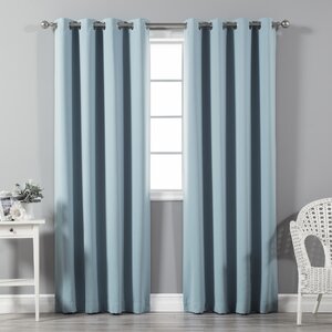 Solid Blackout Thermal Grommet Curtain Panels (Set of 2)