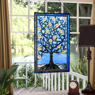 Rectangular Shaped Stained Gl Panels You Ll Love Wayfair Tree Of Life Window Panel