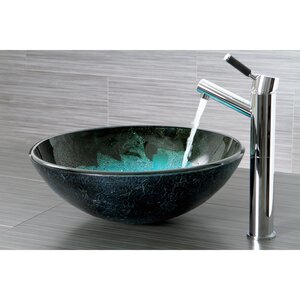 Fauceture Turquoise Space Circular Vessel Bathroom Sink