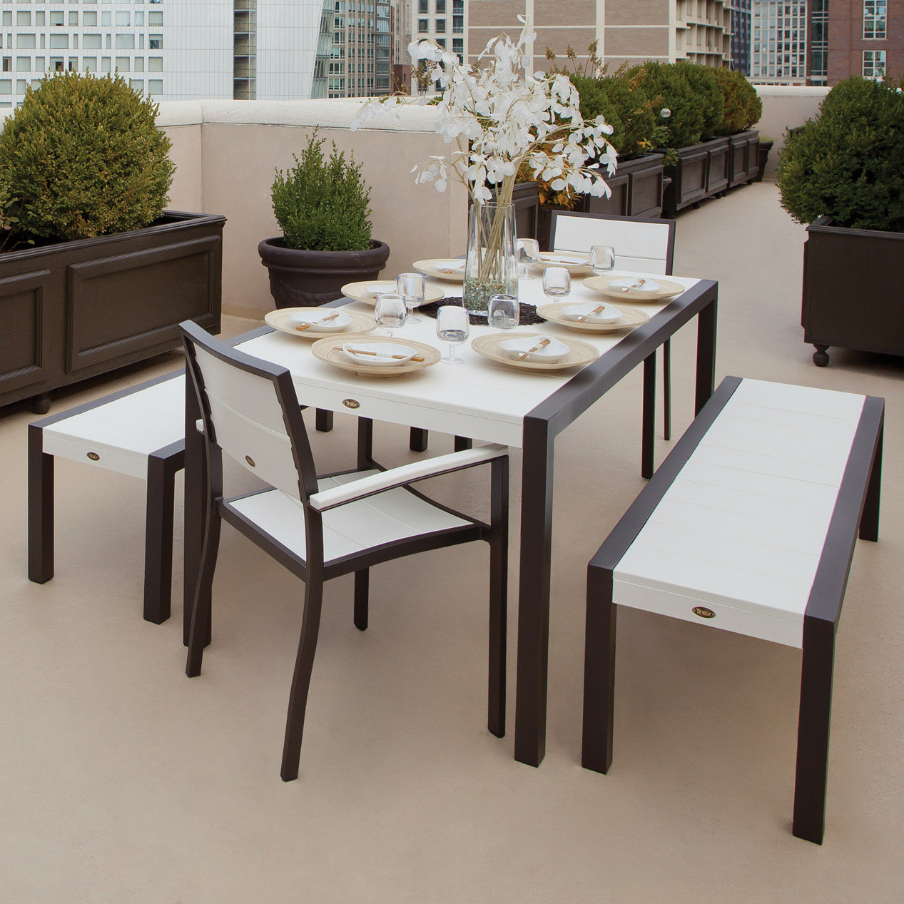 Trex Surf City 5 Piece Bench Dining Set Reviews Wayfair