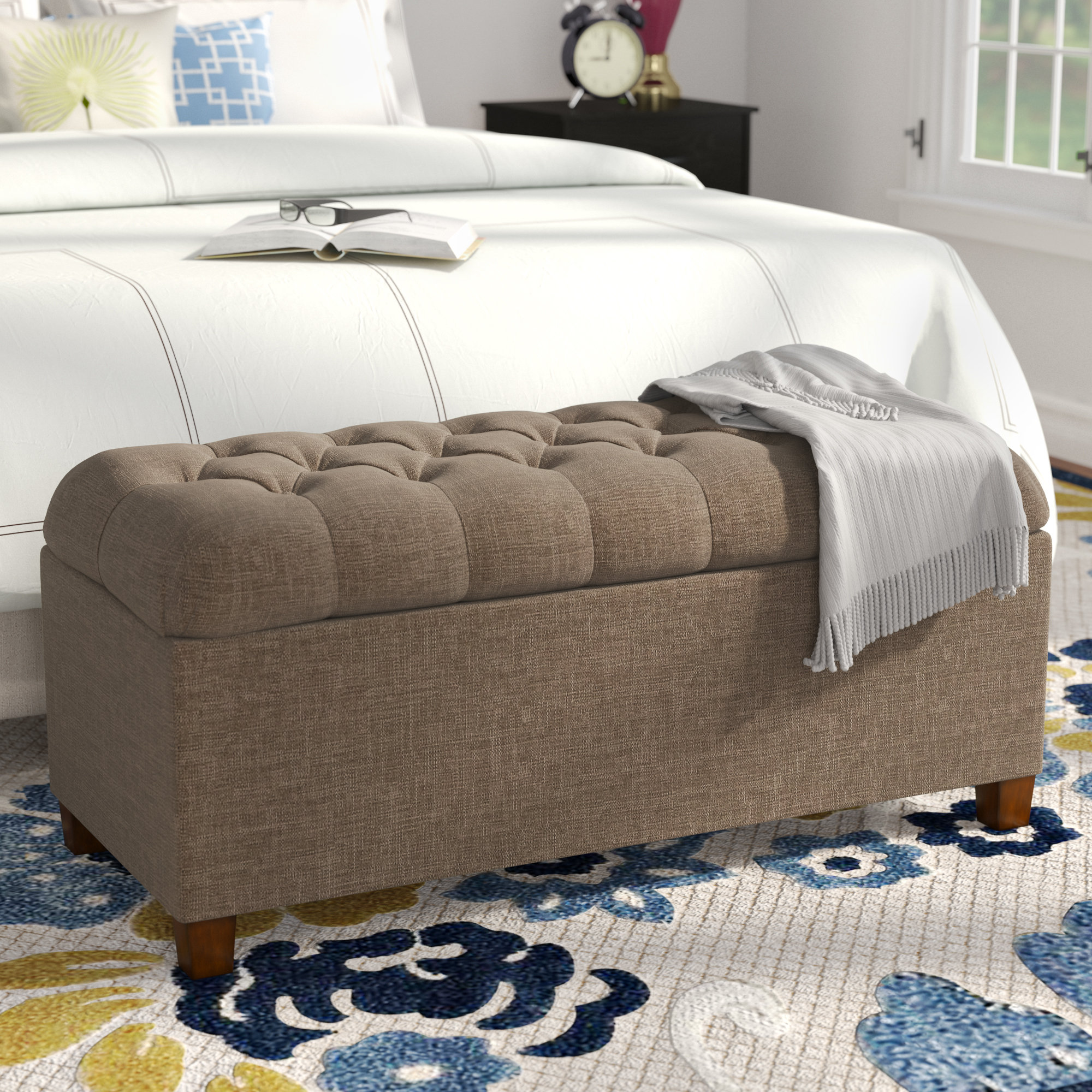 Andover Mills Halvorson Upholstered Storage Bench Reviews Wayfair