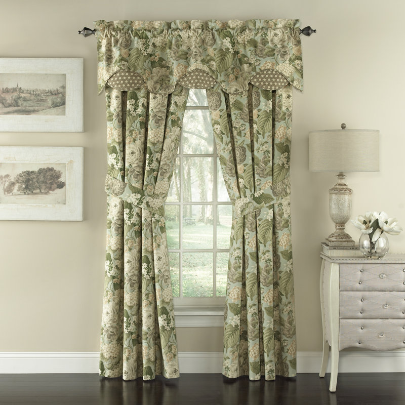 Waverly Garden Glory Scalloped Floral 60" Window Valance & Reviews