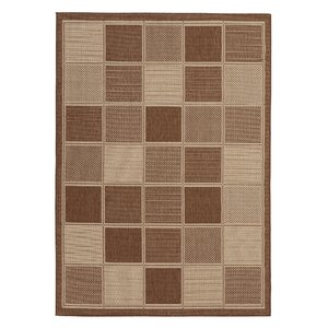 Summer Geometric Boxes Natural Indoor/Outdoor Area Rug