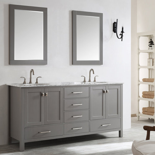 Newtown 72" Double Bathroom Vanity Set with Mirror ...