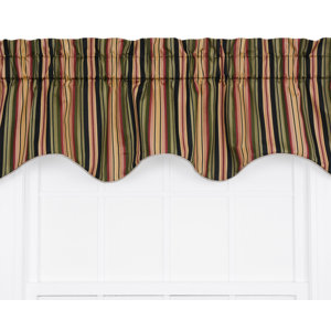 Xenia Medium Scale Stripe Print Lined Duchess Filler Curtain Valance