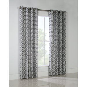 Jeppesen Geometric Room Darkening Grommet Single Curtain Panel