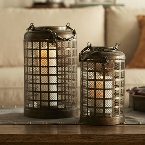 2 Piece Metal Lantern Set