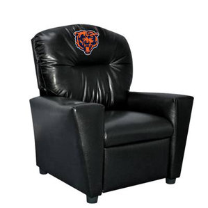 NFL Tween Kids Faux Leather Recliner with Cup Holder by Imperial