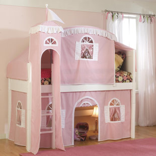 Kids Princess Castle Bed Wayfair Quickview Low Loft Bed With Castle Tent