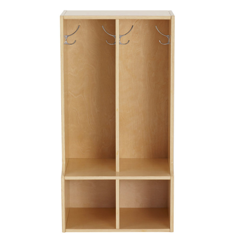 Ecr4kids Birch Streamline 2 Section Coat Locker With Bench Wayfair Birch Streamline 2 Section Coat Locker With Bench