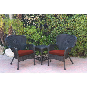 Windsor Wicker 3 Piece Lounge Seating Group with Cushions