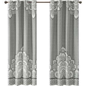 Arvizu Geometric Max Blackout Grommet Single Curtain Panel