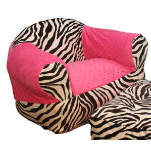 Hot Pink Zebra Kids Club Chair by Ozark Mountain Kids