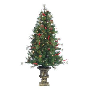 HB 4.5' Potted Christmas Tree with 200 Clear Lights with Pot