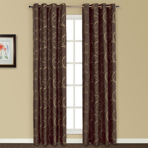 Sinclair Geometric Semi Sheer Grommet Curtain Panel