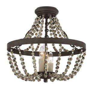Rustic Flush Mounts Semi You Ll Love Wayfair 3 Light Convertible Semi Flush Mount