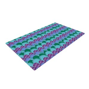 Jane Smith Woodland Waves Teal/Purple Area Rug