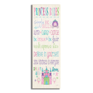 Stella Princess Rules with Castle Typography Wall Plaque