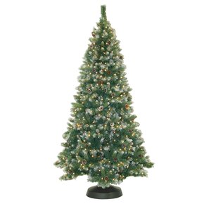 7.5' Frosted Pine Christmas Tree with 550 Clear Lights
