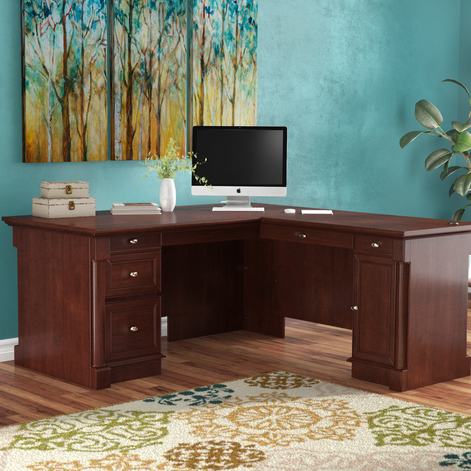 Three Posts Henley L Shape Computer Desk Reviews Wayfair