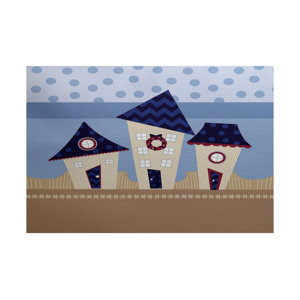 Christmass Navy Blue Indoor/Outdoor Area Rug