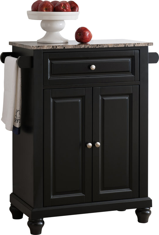 Leonard Kitchen Island with Faux Marble Top & Reviews Birch Lane