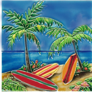 Surfboard Bathroom Decor Wayfair Palm With Surfboard Wall Decor