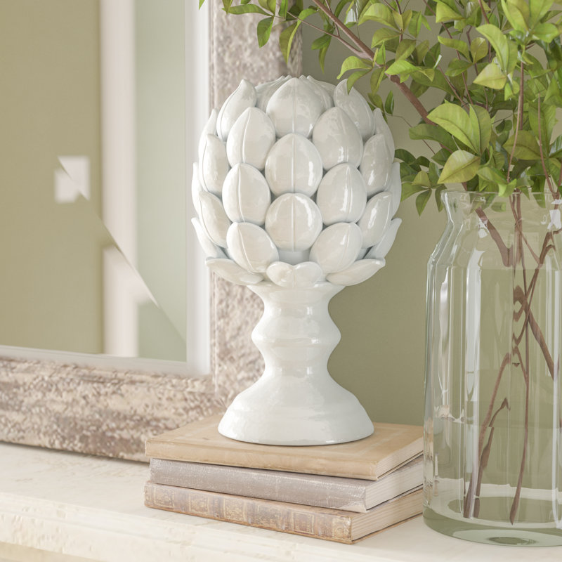 Lark Manor White Ceramic Artichoke Statuette & Reviews Wayfair