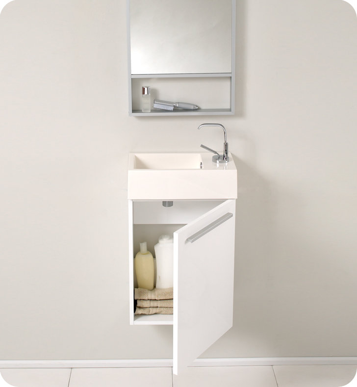 16 Bathroom Vanity fresca senza 16" single bathroom vanity set with mirror & reviews 16 Bathroom Vanity fresca senza 16" single bathroom vanity set with mirror & reviews