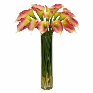 Calla Lilly with Cylinder Silk Flower Arrangement