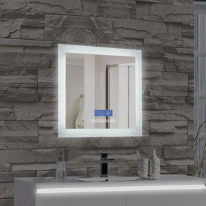 Encore LED Illuminated Bathroom Wall Mirror with Built-In Bluetooth Audio Speaker