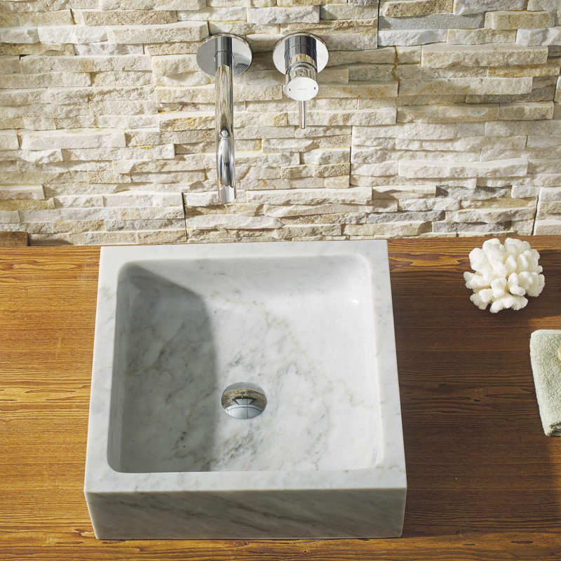 Virtu Usa Mya Stone Square Vessel Bathroom Sink Wayfair Mya Stone Square Vessel Bathroom Sink