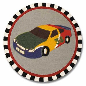 Racecar Grey/Yellow Area Rug