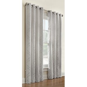 Hardenburgh Damask Sheer Grommet Single Curtain Panel