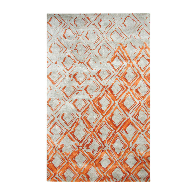 Dynamic Rugs Vogue Hand Woven Wool Gray/Rust Area Rug Wayfair