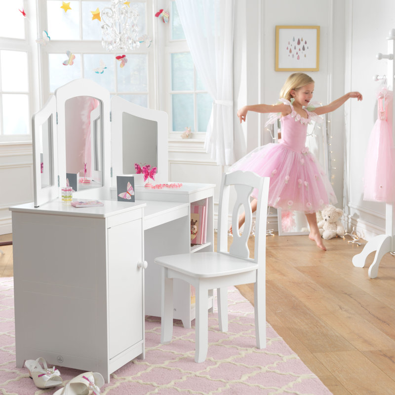 KidKraft Deluxe 2 Piece Vanity Set with Mirror & Reviews Wayfair