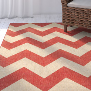 Palm Cove Red/Beige Indoor/Outdoor Area Rug