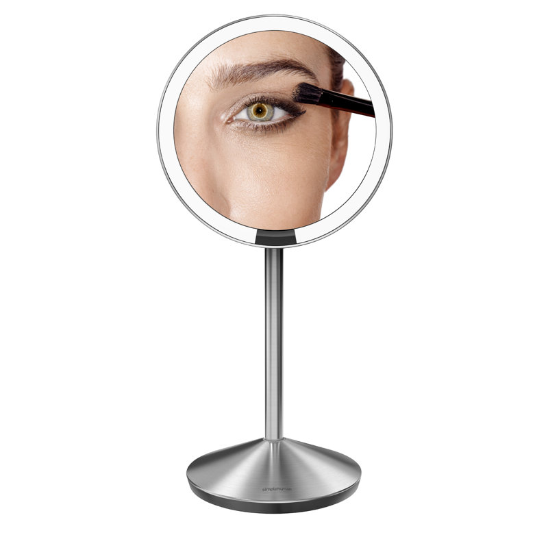 simplehuman Sensor Makeup Mirror 5" Round, 10x Magnification, Stainless