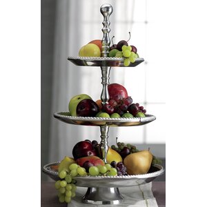 Clarktown Three Tier Beaded Aluminum Tiered Stand