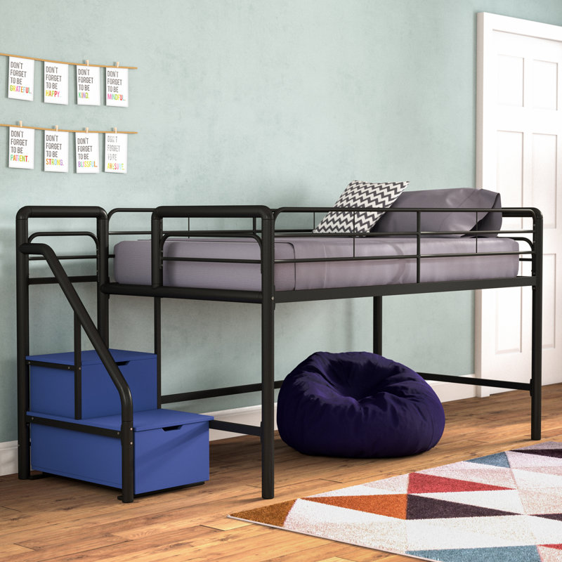 Zoomie Kids Bewley Junior Twin Loft Bed with Storage ...
