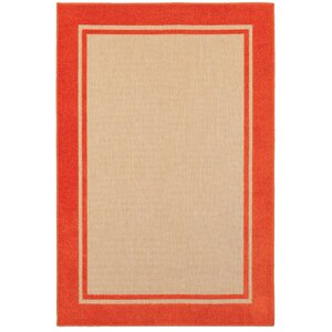 Winchcombe Sand/Orange Outdoor Area Rug