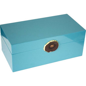 Wood Box with Agate Decoration
