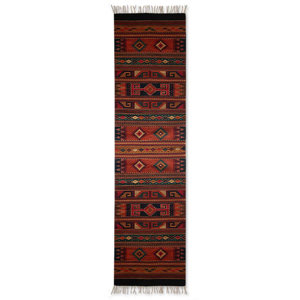 Handmade Decorative Geometric Expertly Hand Woven Mexican Wool Home Decor Area Rug
