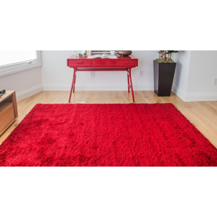 Red Plush Area Rug Wayfair Justine Red Area Rug