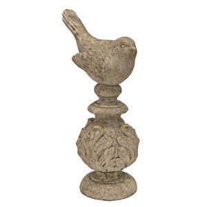 Resin Bird Sitting on Artichoke Finial Statue