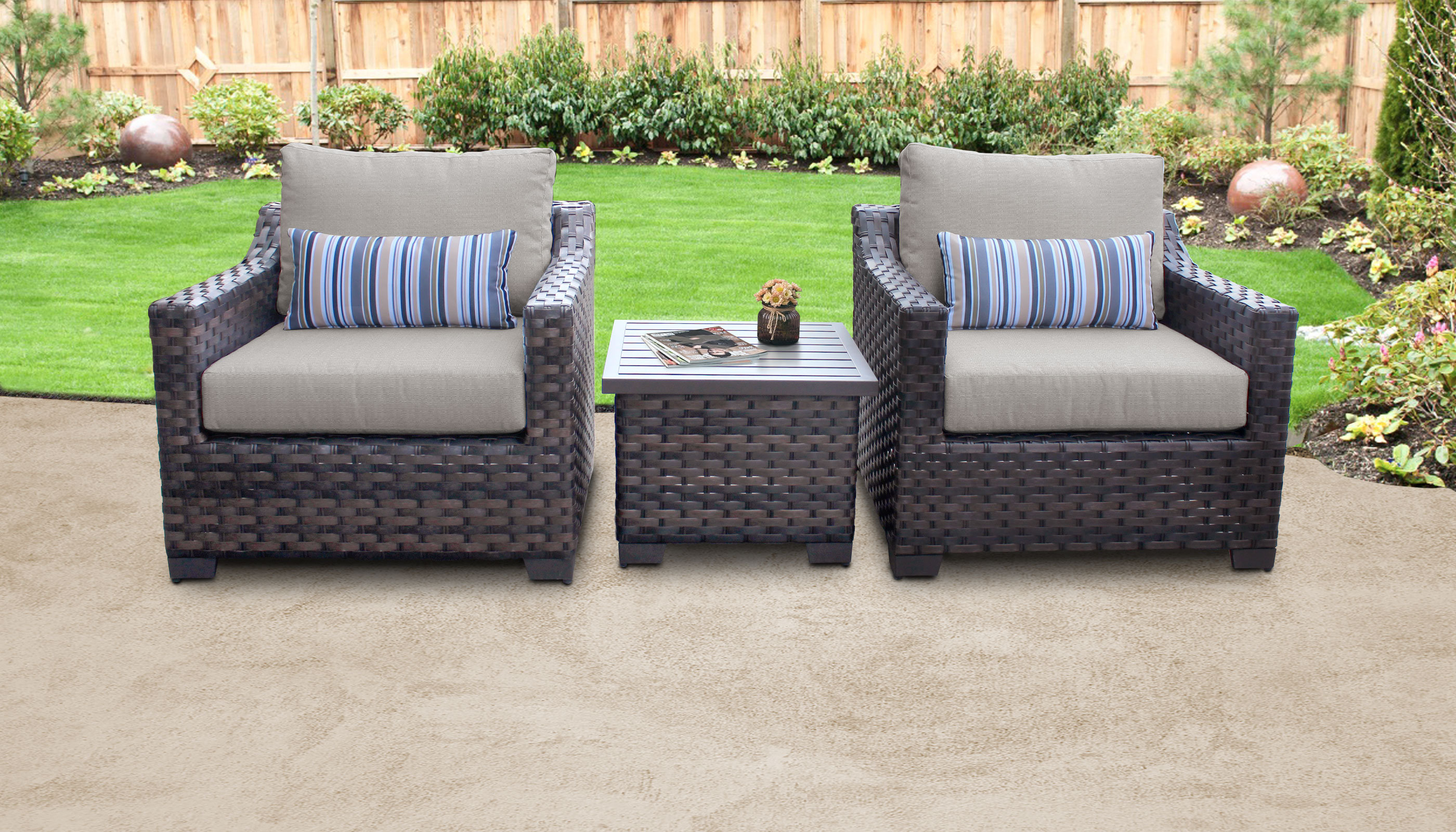 Kathy Ireland Homes Gardens By Tk Clics Kathy Ireland Homes Gardens By Tk Clics River Brook 3 Piece Outdoor Wicker Patio Furniture Set 03a Wayfair